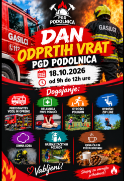 Vabilo na dan odprtih vrat PGD Podolnica